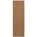 Bt Carpet Nature Läufer In- und Outdoor – Schlingen Küchenläufer Rutschfest Flachgewebe Kurzflor Woll-Optik Fineloop Küchenteppich für Flur, Küche, Garten, Terrasse, Badezimmer – Naturbraun, 80x450cm