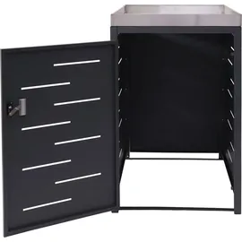 Mendler Mülltonnenverkleidung HWC-H40 125 x 69 x 84 cm grau
