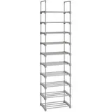 Songmics Schuhregal 45 x 174 x 30 cm offen grau