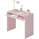Habitdesign Dayton Schreibtisch, Schreibtisch mit Regal, Studiertisch mit PC-Halterung für Büro oder Schlafzimmer, Studiertisch, cm 90x54h79, Pink - Rosa