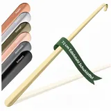 JK Trade Schuhlöffel 72cm Edelstahl Gold poliert (1-tlg., extra lang & stabil), Metall Schuhanzieher lang zum Stehen, Aufhängbar, 2mm Extra Stabil goldfarben