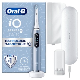 Oral B Oral-B iO Series 9 Special Edition, elektrische Zahnbürste, Bluetooth verbunden, 7 Bürsten-Modi, 1 Reiseetui, 1 Tasche, Blau