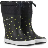 Aigle Unisex Kinder Giboure Pt 2 Regenstiefel, Mehrfarbig mit Goldherzen, 34 EU - 34 EU