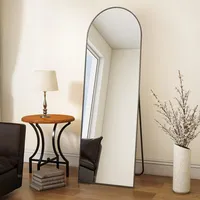 Koonmi Bogen Ganzkörperspiegel, 40 x 150 cm Gewölbter Standspiegel Groß in voller Länge, an der Wand montiert, lehnend, Bodenspiegel Ganzkörper als Ankleide Eitelkeitsspiegel für Wohnzimmer, Schwarz