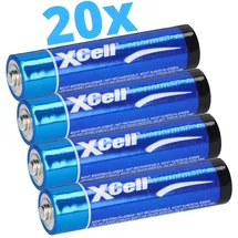 XCell 80x XCell LR03 Micro Super Alkaline Batterie AAA 20x 4er Folie