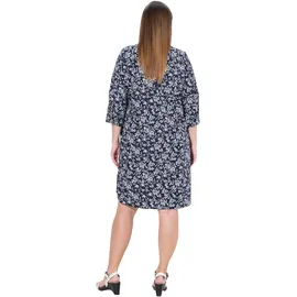 Ulla Popken Midikleid Blau/Weiß 50/52