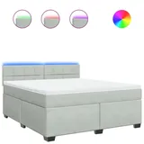 vidaXL Boxspringbett 180 x 200 cm Hellgrau