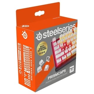 SteelSeries PrismCaps – Double-Shot-Tastenset mit „Pudding“-Optik – Kompatibilität mit allen gängigen mechanischen Tastaturen – MX-Stößel – Weiß (UK-Tastaturlayout)