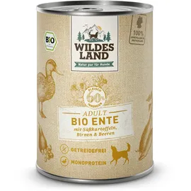 Wildes Land Hunde-Nassfutter Bio Ente mit Süßkartoffeln 400 g
