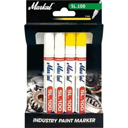 Industrie-Lackmarker-Set SL.100 weiß/gelb 4er-Set