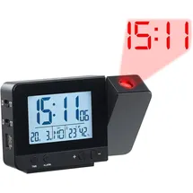 Infactory Projektions-Funkwecker, Thermo-/Hygrometer, 2 Weckzeiten, USB-Ladeport