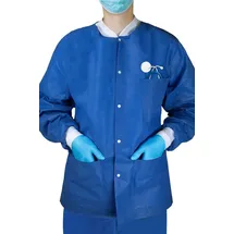 Body Products Medi-Inn Wärmejacken für OP, Station und Pflege, Langarm, blau XL, 1 x 10 Stück,