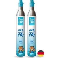 SodaBär© CO2-Zylinder für SodaStream | 2 x 425g (60 l) Premiumfüllung mit Kohlensäure von Linde Deutschland