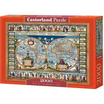Castorland Map of The World, 1639, 2000 Teile Puzzle, bunt