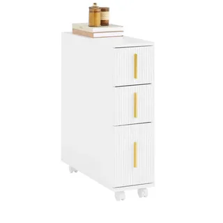 SoBuy Nischenwagen Weiß Holzwerkstoff, Metall, 20x70x60 cm, Badezimmer, Badezimmerschränke, Midischränke