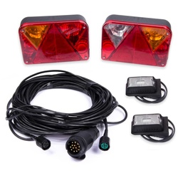 Lichtset: DOBPLAST Rückleuchten + DOBPLAST LED-Seitenlichter + MANTES 7m 13-PIN Kabelbaum
