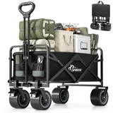 SAMAX Bollerwagen Faltbar Offroad Camping Edition schwarz/grau