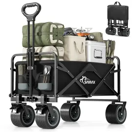 SAMAX Bollerwagen Faltbar Offroad Camping Edition schwarz/grau