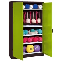 C+P Sportgeräteschrank mit Vollblech-Flügeltüren (Typ 2), HxBxT 195x120x50 cm,