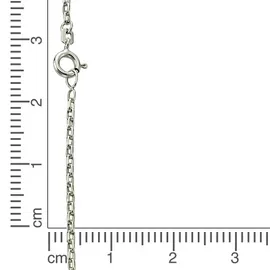 ZEEme Collierkettchen 925 Silber Ankerkette 45cm weiß