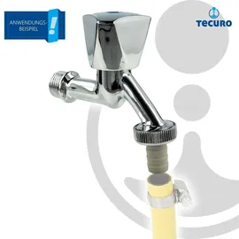 tecuro Auslaufventil 1/2 Zoll, Haubengriff, Schlauchtülle - Ms hochglanzverchromt