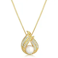Elli DIAMONDS Süsswasserzuchtperle Diamant (0.13ct) 585 Gelbgold 45 Damen