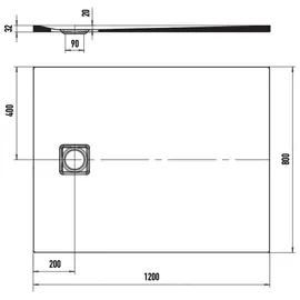 Kaldewei Aluvia 3257 1200 x 800 x 20mm - alpinweiß