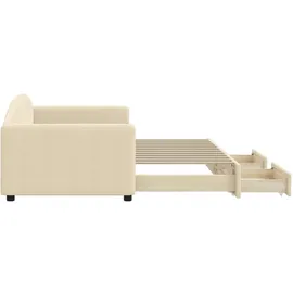 vidaXL Tagesbett Ausziehbar mit Schubladen 90 x 200 cm creme