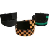URBAN CLASSICS S Trio Jr Gürtel Black / Bodega Green / Magic Mango L-XL