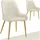 Tectake Polsterstuhl Avane Textil beige 2er Set