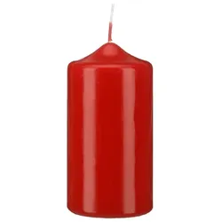 Kopschitz Kerzen Stumpen Kerzen Rot 8 x Ø 6 cm, 12 Stück getauchte Stumpenkerzen mit Spitzkopf in RAL Qualität
