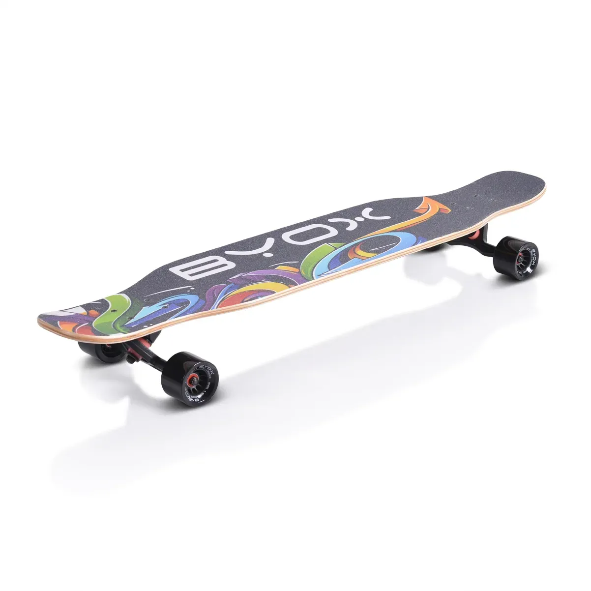 Byox Skateboard Longboard 42" Dancing Style PU Rollen ABEC-9 bis 100 kg Gurt schwarz