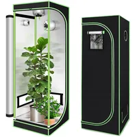 Eikuavons Growzelt 60x60x180cm, 600D Oxford Grow Tent mit Beobachtungsfenster, Lichtdicht und Wasserdicht Pflanzzelt, Growschrank für Homegrow, Indoor Anbauzelt, Stabile Struktur