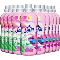 Sofin Weichspüler vegan Flower Explosion 0,81l für 45 Waschgänge im 10er Set - Mit Anti-Pilling-Effekt, Ohne Mikroplastik, Himmlisch weiche & duftende Wäsche