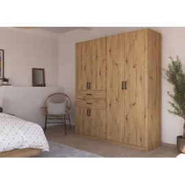 Rauch Drehtürenschrank »Kleiderschrank Schrank Garderobe MAIKA mit Dekor-Front«, 2 Schubladen, in verschiedenen Breiten, Höhen, Farben, MADE IN GERMANY