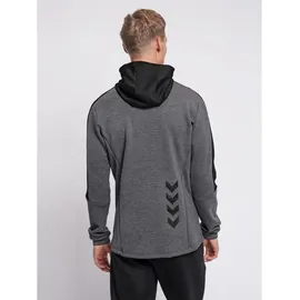 hummel hmlTROPPER Freizeit Kapuzenjacke Herren black iris melange S