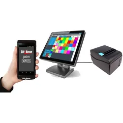 GASTRO Kassensystem mit 5" Bestellterminal, Bondrucker, 15" Hauptkasse