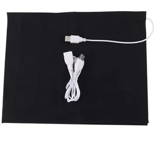 Heizkissen 1 Stück 5V USB Waschbar Elektrisches Tuch Aus Kohlefaser Heizkissen Heizelement 35 °C -50 °C für Nacken Rücken Bauch Lendenwirbelsäule Schwarz