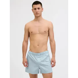 JACK & JONES Milano Boxershorts Chambray Blue / Chambray Striped / Skyway Checks M 3er Pack