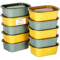 VINATO Frischhaltedosen mit Deckel 10er Set – 1100ml Gefrierdosen aus BPA-freiem PP, stapelbare Vorratsdosen mit Deckel, mikrowellen- & gefrierschrankgeeignet,12 Etiketten