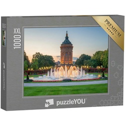 puzzleYOU Puzzle Puzzle 1000 Teile XXL „Mannheim, Deutschland“, 1000 Puzzleteile, puzzleYOU-Kollektionen Brunnen, Mannheim, Deutschland
