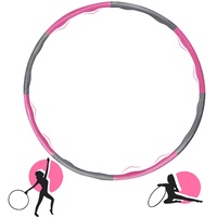 Hula Hoop Reifen Erwachsene 8 Segmente Abnehmbarer Fitness Hoop Sport Bauchtrainer, Fitness Reifen Hoop für Erwachsene & Kinder zur Gewichtsabnahme und Massage Rosa (1,2 kg)
