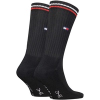 Tommy Hilfiger Unisex Sportsocken, Multipack - UNI Iconic Sock, Tennissocken Schwarz 35-38