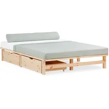 Homestyle4u Palettenbett 140 x 200 cm H2 Braun