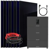 sunniva Balkonkraftwerk Full Black Bifazial 4000 W inkl. 10,24 kWh Speicher + 8 x 500 W N-Typ Glas-Glas Bifacial Module