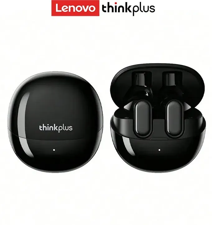 Lenovo ThinkPlus LP19PRO Schwarze kabellose Ohrhörer Semi-In-Ear-Design mit High-Fidelity-Sound für Musik, Gaming und Sport