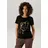 Aniston CASUAL T-Shirt in schwarz-goldfarben | Gr.: 40