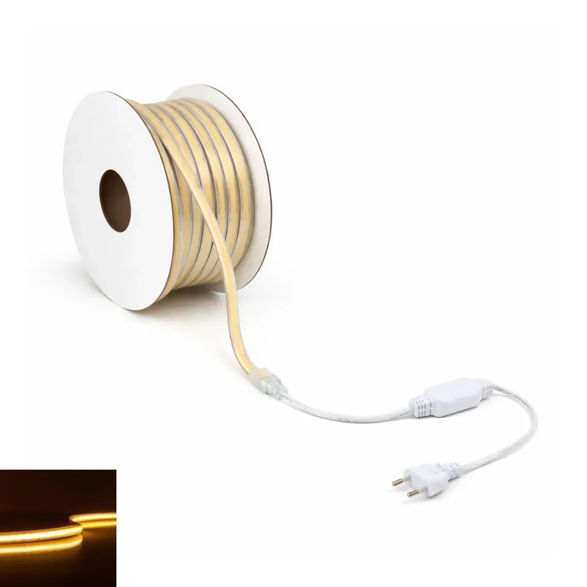 COB 230V LED Streifen 10W/m 360LED/m 10mm - Lichtfarbe: Warmweiß 2700K - Länge: ...