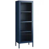 [en.casa] Vitrinenschrank Säkylä 150 x 50 x 35 cm Blau