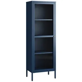 [en.casa] Vitrinenschrank Säkylä 150 x 50 x 35 cm Blau